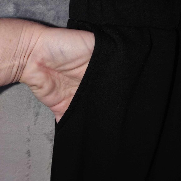 Maurices Women M Black Professional Corporate goth Dark romantic Church Jumpsuit - Picture 6 of 10